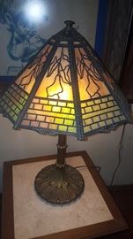 Slag Glass Lamp 
