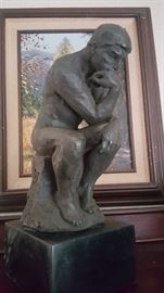 Bronze sculpture of Rodin's the "Thinker" 