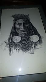 Original drawing by Roger Samuel Stewart, "Medicine Crow", and we have the reproduction rights