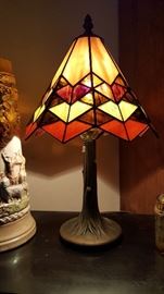 Slag glass lamp