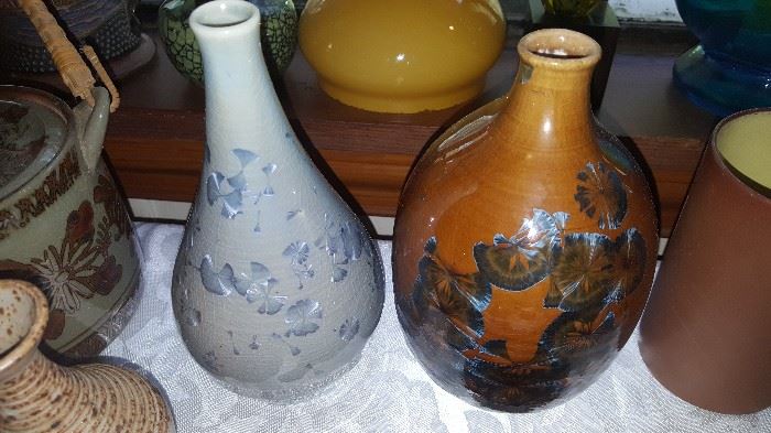 Crystalline Glaze Vase Pigeon Forge Pottery,
 Dennis Ferguson signed  pieces 