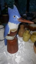Kingfisher Pigeon Forge Pottery signed D Ferguson 