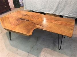 Black walnut  slab coffee table