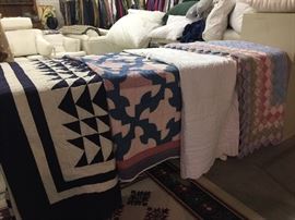 Vintage hand stitched quilts