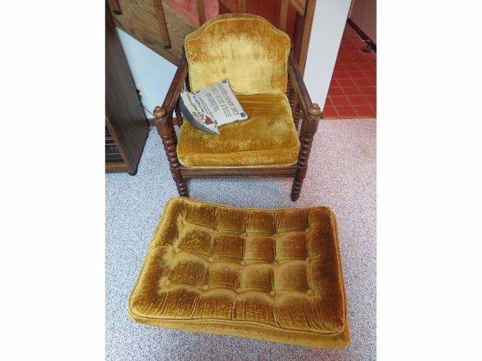 Vintage Modern Chenille Chair