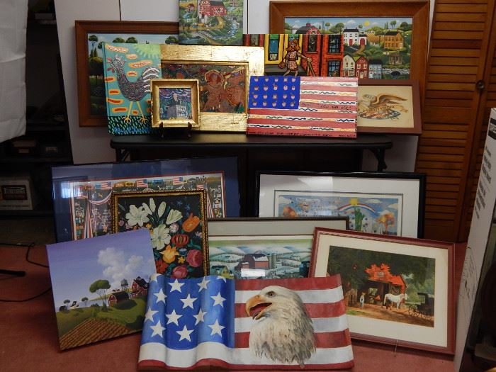 Just some of the folk art to be offered