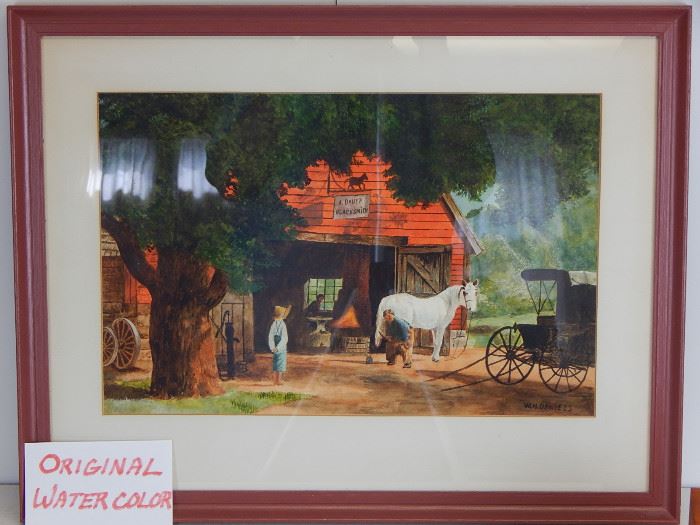 Original water color of an iconic theme signed W.H. Daniels