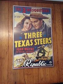 John Wayne "Three Texas Steers" Movie Poster