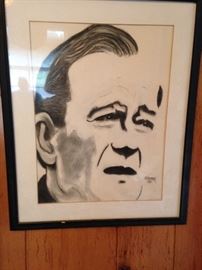 Original John Wayne Drawing by Gelber
