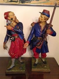 French Zouave (Crimean) Metal Statues
