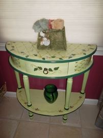 painted demilune table