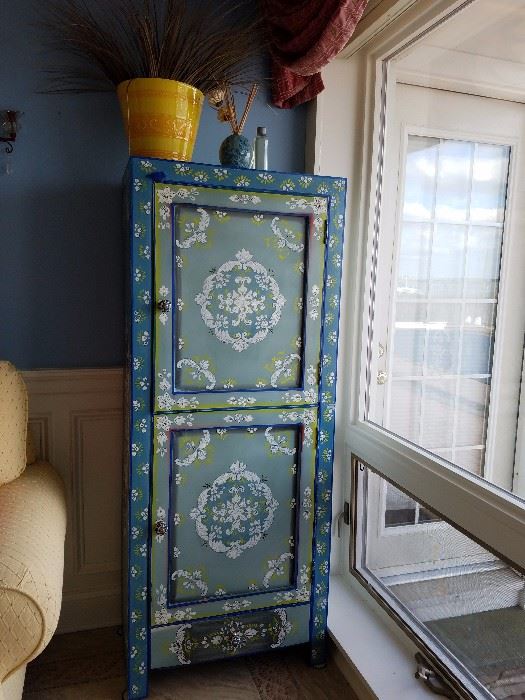 whimsy painted cabinet