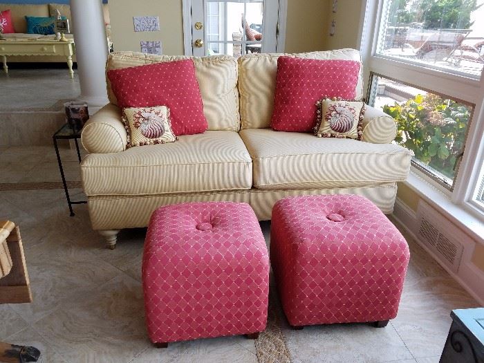 loveseat with accent ottomans