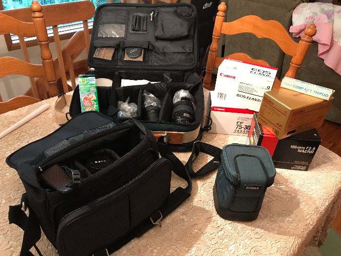 CANON CAMERA, CASE AND ALL ACCESSORIES, sold as set
