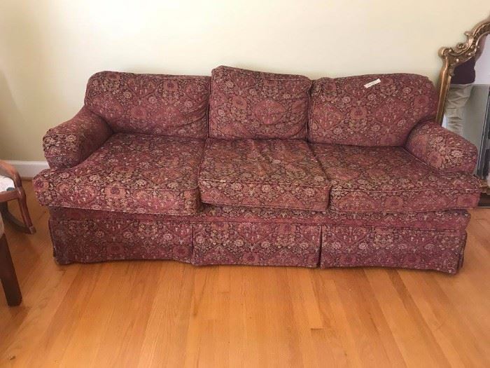 #1	norwalk burgundy sofa 81 long 	 $150.00 
