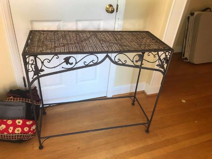 #10	wicker and metal sofa table 35x15x31	 $75.00 
