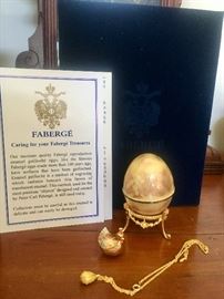 Faberge egg, chick & pendant in a presentation box