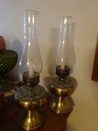 brass hurricane lamps