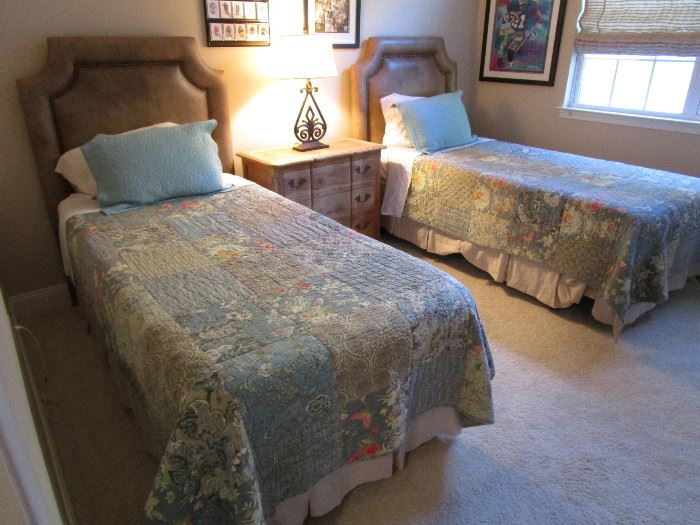 NICE SET TWIN BEDS WITH STORAGE BASES