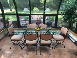 Lovely glass top kitchen table