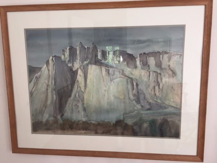 Watercolor "Mountain Landscape" by Paul Lauritz
