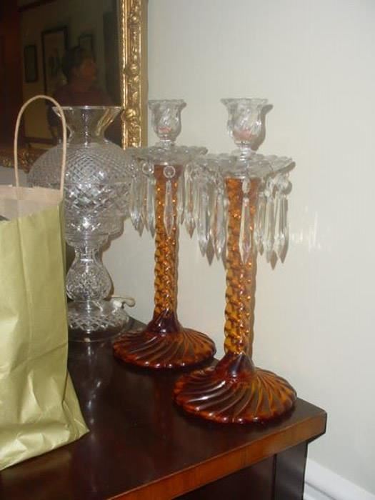 Beautiful crystal vintage candle holders