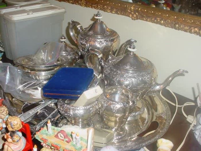 Sterling silver tea and coffee service set with tray