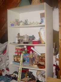 Much decorative collectibles, and shelving