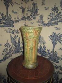 Weller vase on top of a table from Jean Tierney's estate