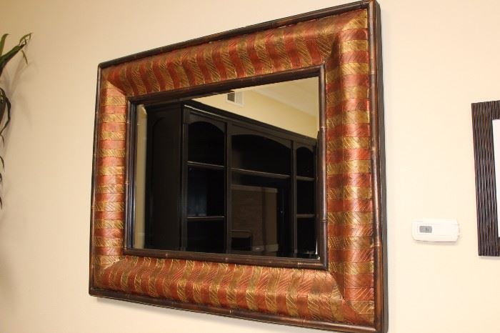 Large framed mirror.