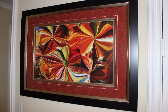 Framed lithograph of Chihuly glass artwork.