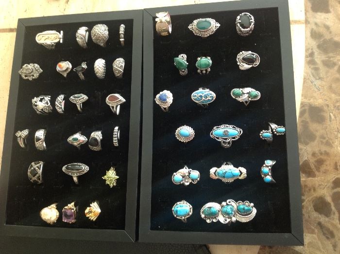 Selection of Sterling silver rings