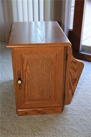 Oak  Side Table with Side Magazine Butler