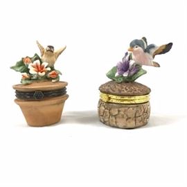 Hand Molded Bisque Bird Boxes