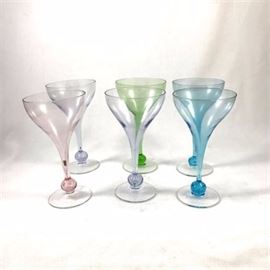 Vintage Champagne Coupes, Assorted Colors