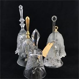 Crystal Hand Bell Collection of Five Assorted Designs