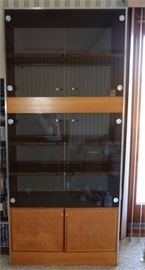 Glass Storage Display Case with Smaller Wood display Stand.