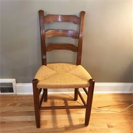 Set of Six Ladder Back Style Rush Chairs
