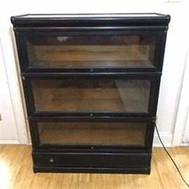 Antique Barrister Style Bookcase with Drawer