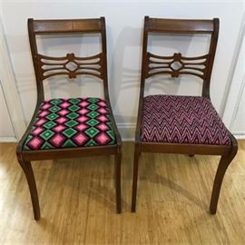 Pair of Antique Upholstered Side Chairs