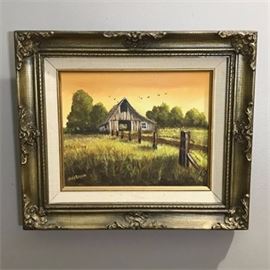 Vintage Framed Original Countryside Painting
