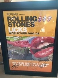 Signed Rolling Stones framed poster
