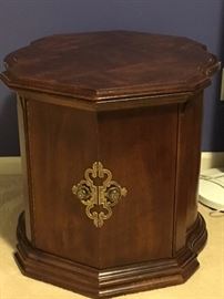Solid wood end table or night stand with storage.   Beautiful wood.  Nice design!!!