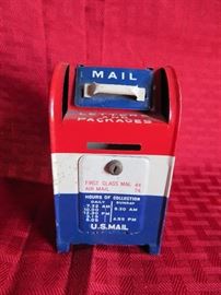 Vintage Metal US Mail Piggy Bank