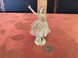 Antique Dresden Lace Lady