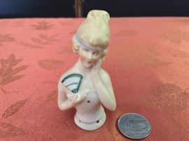 Antique Pin Cushion Porcelain Half Doll