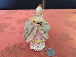 Antique Meissen Dresden Lace Lady