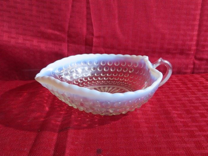 Vintage Fenton Frosted Glass Heart Bowl