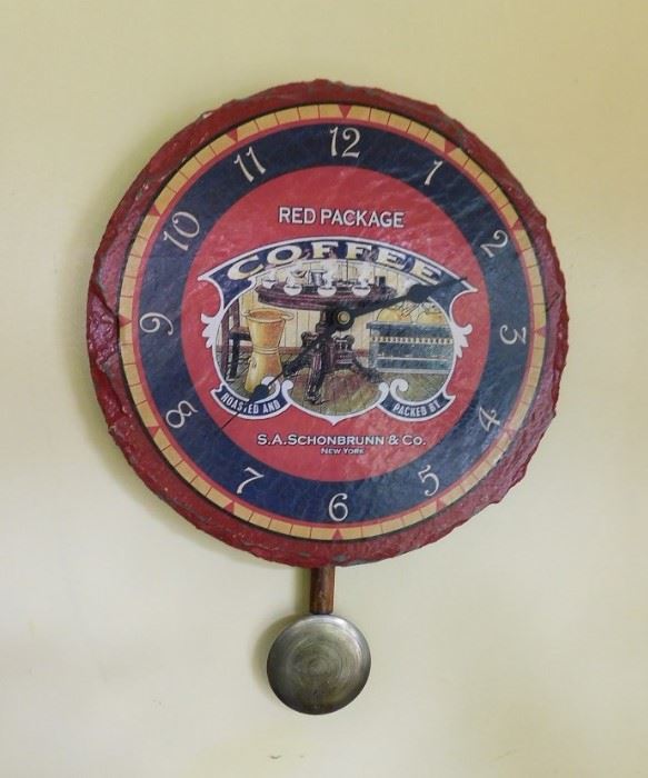 Slate Face Red Package Coffee Clock