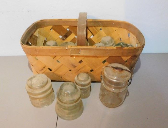 Basket of Glass Insulators